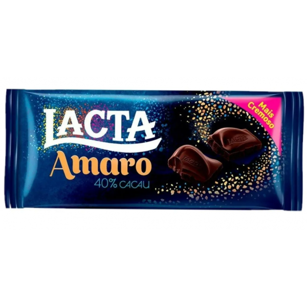 Chocolate Meio Amargo Amaro LACTA - Barra 80g
